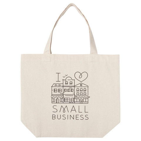I Love Small Business Cotton Tote Bag