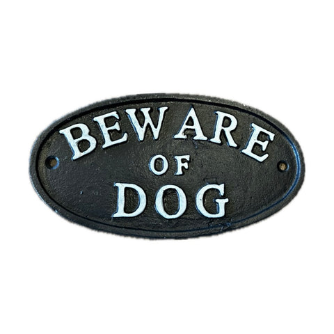 Cast Iron Beware Of Dog Sign