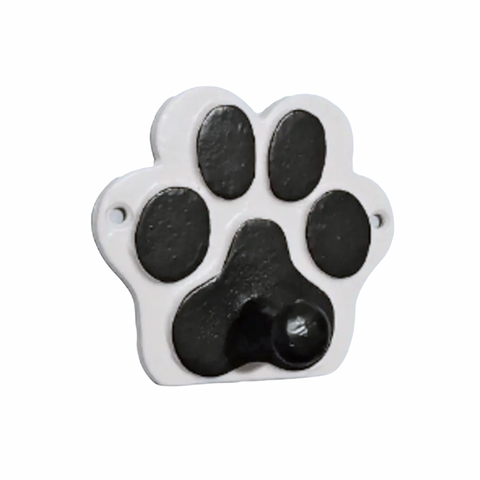 Cast Iron Black & White Paw Hook