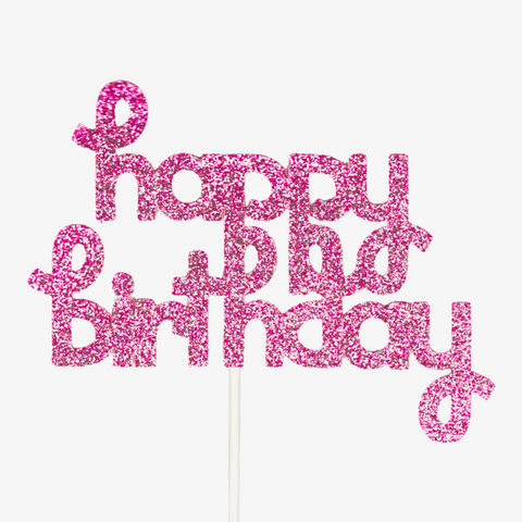 Curly Happy Birthday Topper