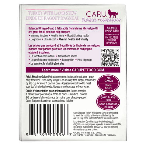 Caru Classics Turkey with Lamb Stew for Dogs