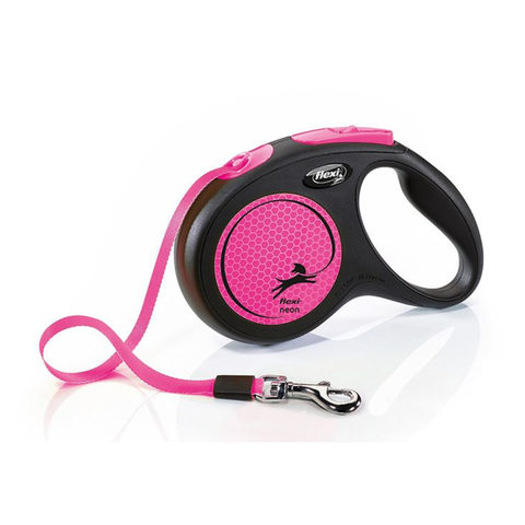 Flexi Neon Retractable Leash Pink