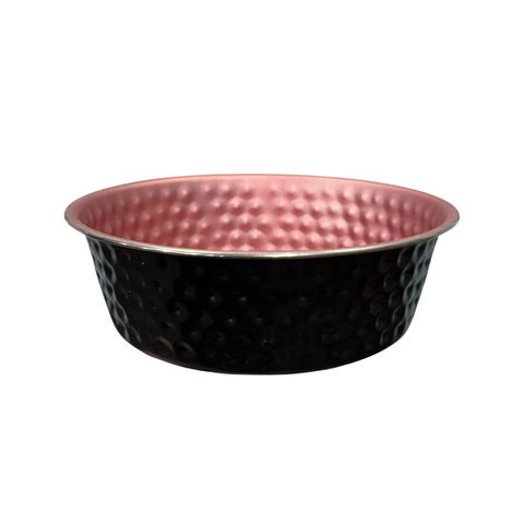 Baxter & Bella Hammered Dish Black & Rose Gold
