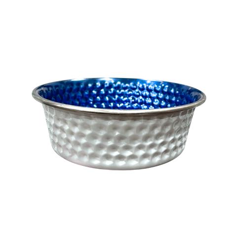 Baxter & Bella Hammered Dish Blue & Grey