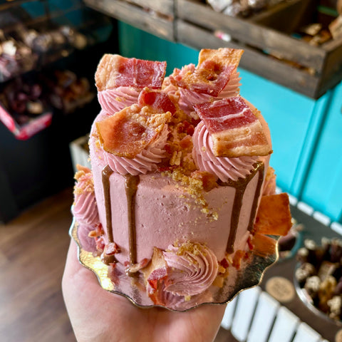 Maple Bacon Cake - Light Pink