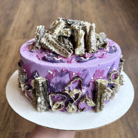 For the girlies, our new purple cod skin cake 🎀