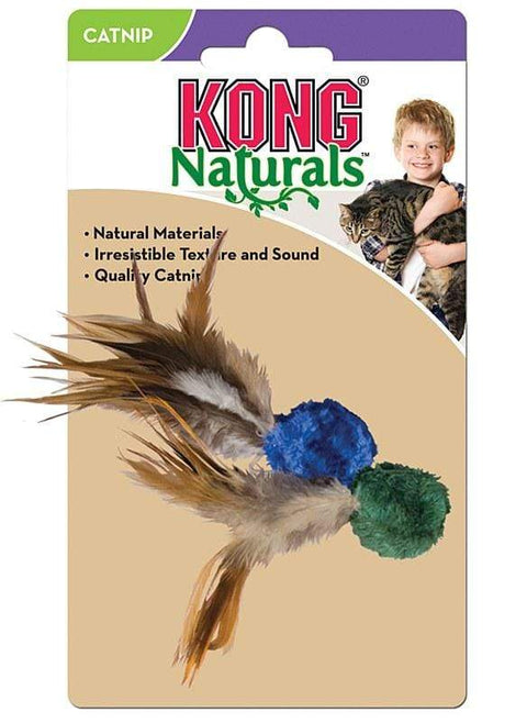Kong Cat Naturals Crinkle Ball with Feathers