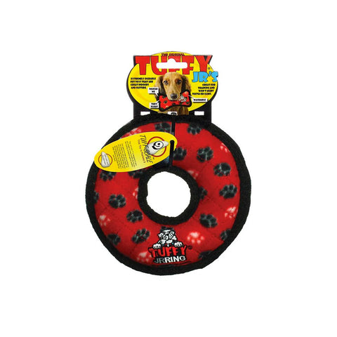 Tuffy Ultimate Ring Jr Red Paws